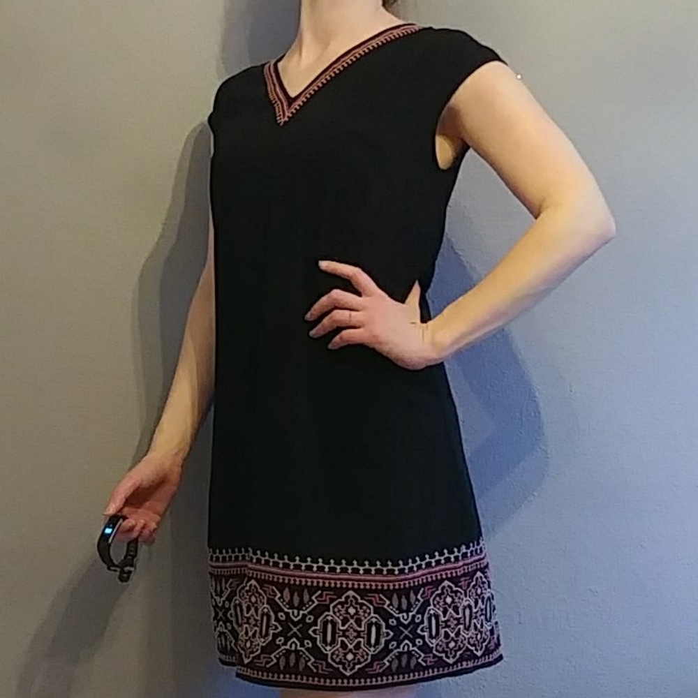 Embroidered Shift Dress